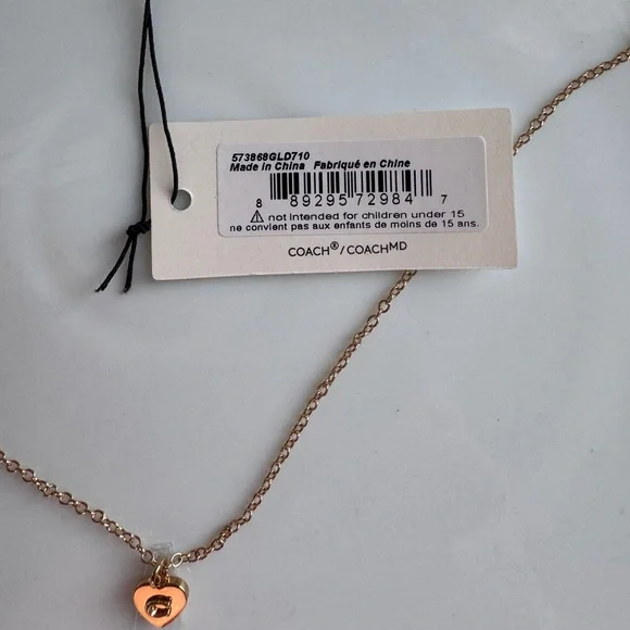 COACH-Necklace with Heart-Shaped Pendant - Picture 6 of 6
